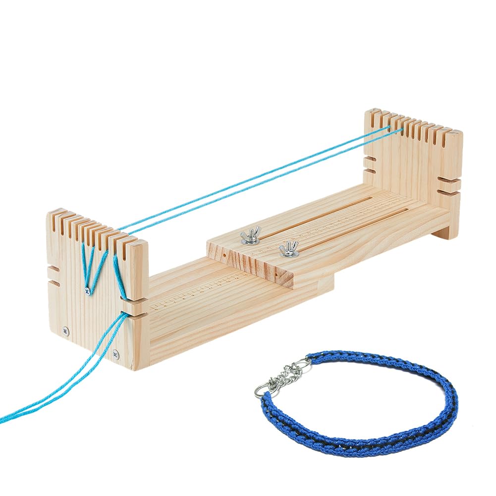 SUPERFINDINGS Wood Adjustable Bracelet Jig Wood Braiding Jig Adjustable Parachute Cord Jig DIY Hand Knitting Wristband Jig Wood Bracelet Maker for Bracelets Necklaces