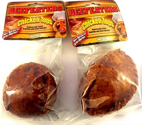 Beefeaters chicken tops Rawhide BaseBall and Football, Roll with real Chicken inside pack of 2