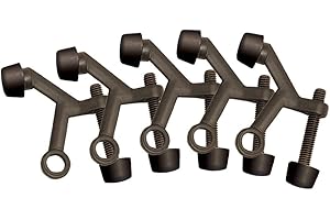 Design House 181792 Adjustable Door Stoppers Hinge Pin Door Stop Wall Protector with Rubber Tip, Oil Rubbed Bronze, 5-Pack