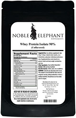 Whey Protein Powder Isolate 90% Unflavored (500 Grams (1.1 Lbs))