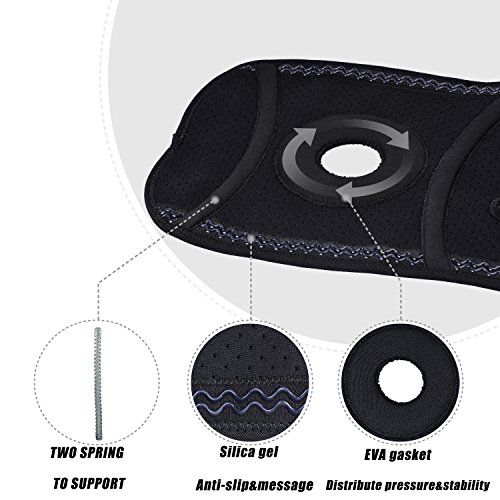Knee Brace Wrist Protective Pads Professional Knee Support For Construction Basketball Bicycle Wresting & Volleyball,with Adjustable Size and Breathable,Ligaments and Meniscus, Black