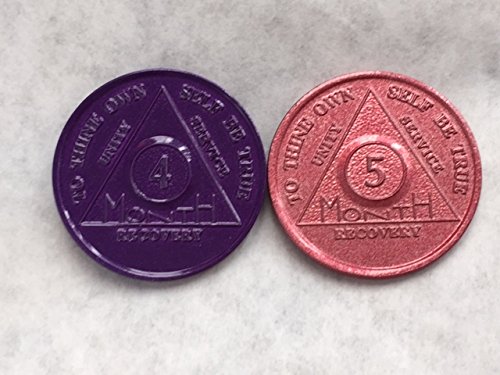 Set of 12 Aluminum AA Medallions Chips 24 Hours Months 1-11 Alcoholics Anonymous Medallion Chip Bulk Lot - Thumbnail 5