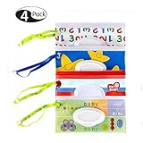Joyous Journey [4-Pack] Portable Wet Wipe Pouch Dispenser, Reusable Baby Diaper Wipe Holder, Refillable Personal Travel Clutch Dispenser Holder | Keeps Wet Wipes Moist (Type 1)