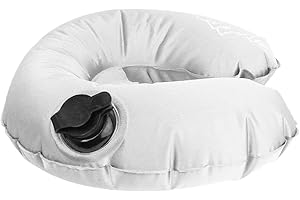 B Blesiya Inflatable Waterproof Travel Pillow Neck Support Cushion Plane, Gray