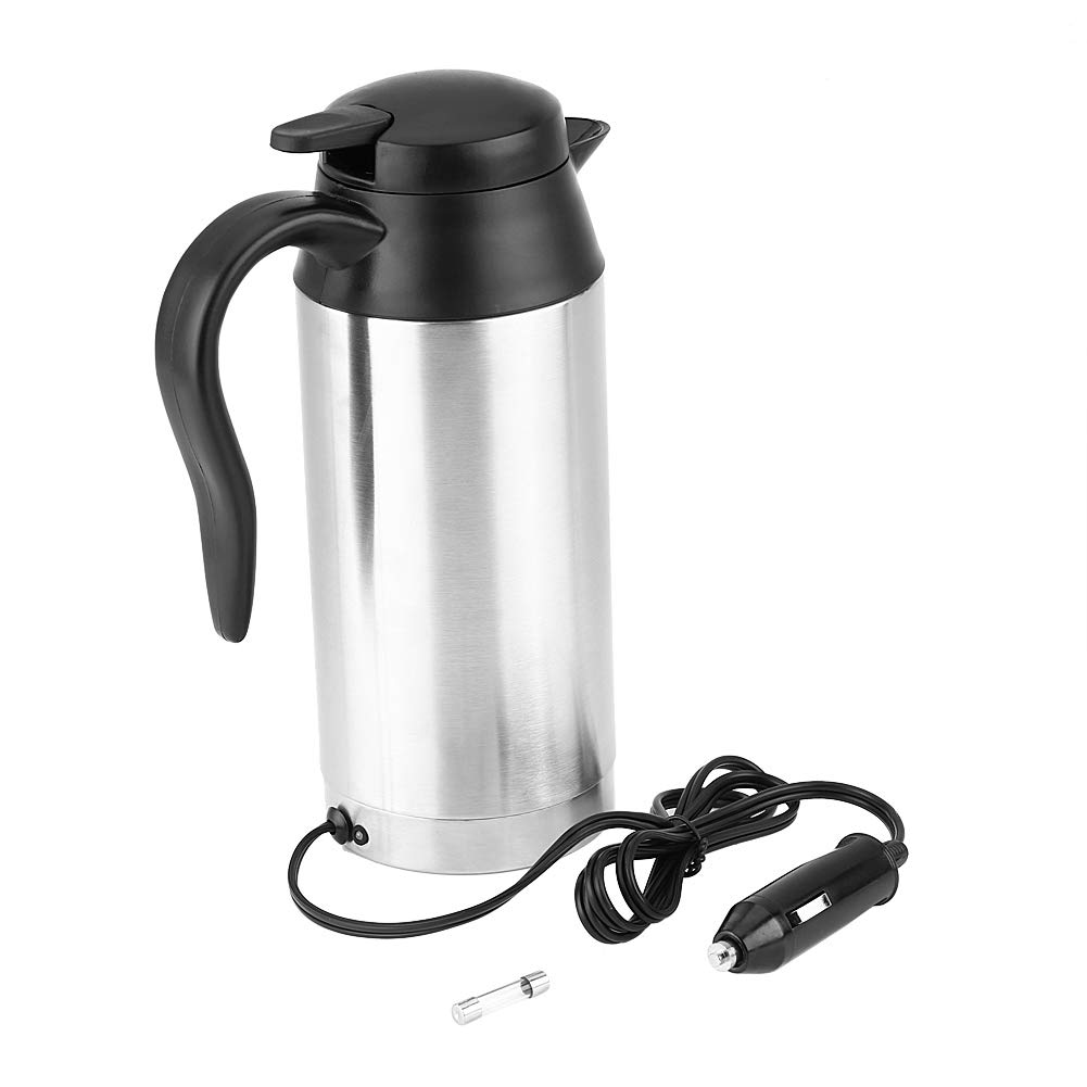 12V Kettle for Car, Car Kettle 12v Fast Boil 12V 750ML Electric Car Kettle Portable Stainless Steel Cigarette Heating Drinking Cup Portable Car Kettle Mug Electric Travel Thermoses