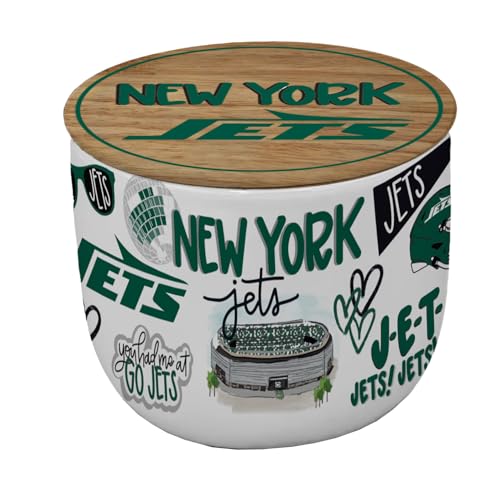 Proformance Home NFL New York Jets Loco Fan 16oz Ceramic Candle