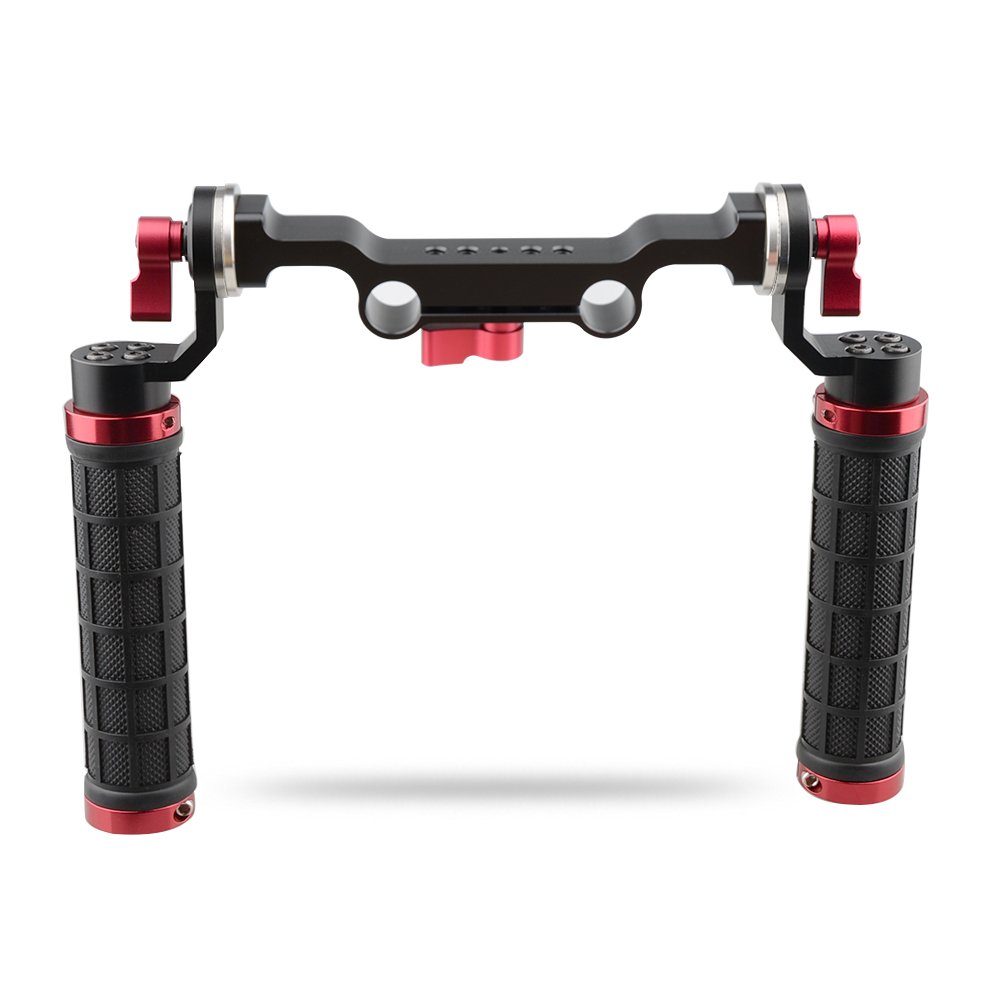 Camvate Arriロゼットfor Mm B06xpft9s1 Mmロッド ソフトラバーグリップショルダーマウントリグwith Dslr レッド M6スレッド 31 8 15 ビデオカメラサポート あすつく