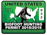 Bigfoot Hunting Permit - United States (Bumper Sticker)