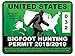 Bigfoot Hunting Permit - United States (Bumper Sticker)
