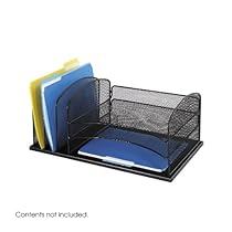 Safco Products 3254BL Onyx Mesh Desktop Organizer with 3 Vertical/3 Horizontal Sections, Black