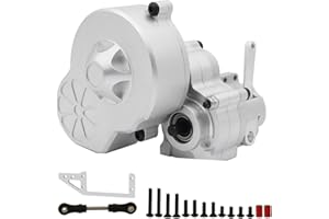 FACCNOY Metal Complete Transmission Cutoff Gearbox with Dig Gear for 1:10 Axial SCX10 AX10 Wraith RC Crawler Car (Silver)