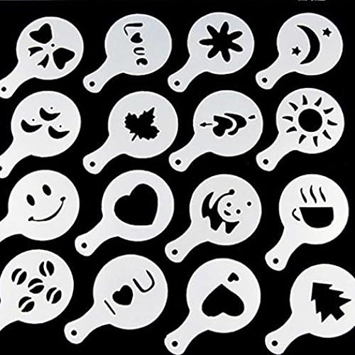 16Pcs Creative Coffee Cappuccino Latte Templates Art Stencil DIY Decoration Mold - SoundsBeauty