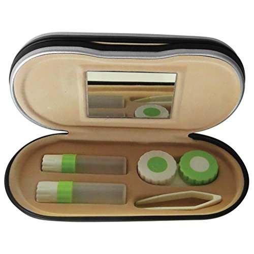 Evelots Dual Sided 2 in 1 GlassesContact Lens CaseMirrorTravel Kit