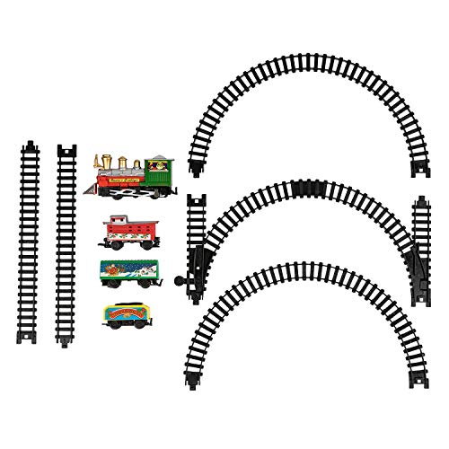 TRIXES Miniature Christmas Model Train Set Locomotive and 3 Carriages Santa Express Festive Decoration