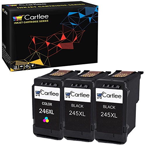 Cartlee 3 Remanufactured PG-245xl CL-246xl High Yield Ink Cartridges Replacement for iP2820 MG2420 MG2920 MG2922 MG2520 MG2924 MX492 - Shows Ink Level
