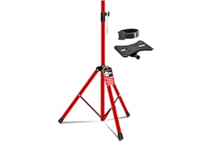 5 Core Speaker Stand Adjustable 31 to 54" PA DJ Tripod Stands Mount Heavy Duty w 35mm Insert 132 Lbs Capacity Tension Locking for Home Stage Studio Red - SS HD 1 PK 4.5 FT RED WOB