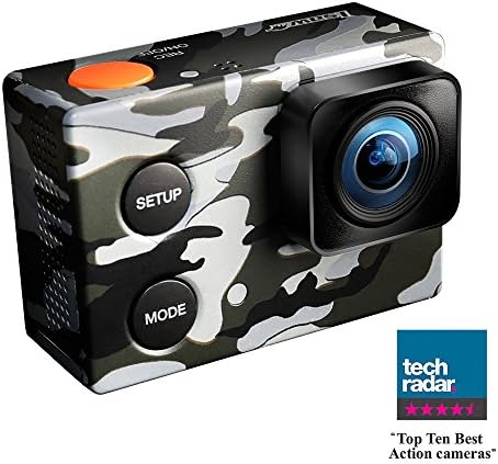 ISAW Edge Camo Edition action camera 4K 1080p 60fps (16MP Sony sensor) unique camouflage decal, waterproof housing 40m