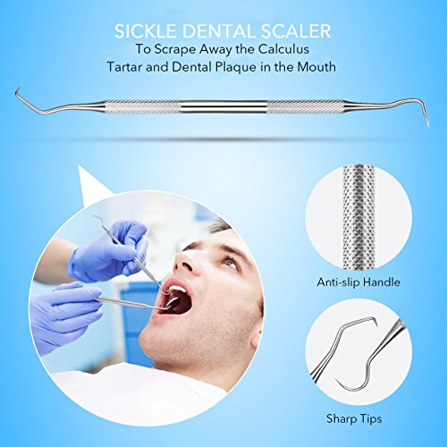 Professional Dental Scraper,TANTAI Dental Tool | 100% Profession Stainless Steel,Tools Scraper Picks Tooth Stains Remover - Thumbnail 2