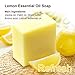 Qudasar Organic Soap Bar Gift Set with Free Foaming Net, 4 x 100g Rich Foam and Ultra Moisturizing Handmade Soap Gift Set, Organic Facial Cleansing Soap Bar Set (Rose, Lavender, Lemon, Olive Oil)