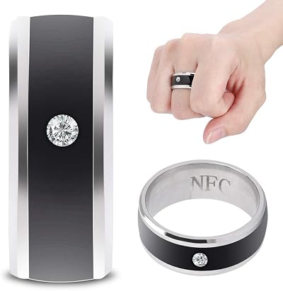 ASHATA Smart NFC Ring Universal Mobile Phone Wearable Device Magic Size 4