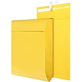 Fuyoooo 25 Pcs Catalog Envelopes Large Kraft Envelopes 10 x 15 Inches Large Mailing for Office Home Documents Magazines Photos Storage Organizing(Light Brown)