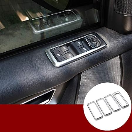 Amazon Hotrimworld インテリア 車 ドア ウィンドウ スイッチ ボタン フレーム トリムカバー 4個 ランドローバー ディスカバリー 4 Lr4 10 16用 内装パーツ 車 バイク