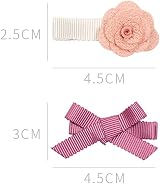 AIMIYan 10pc Baby Girl Lace Flower Bow Hair Clips Set Soft Ribbon Covered Clips view 2