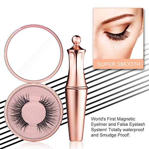Magnetic Eyeliner and Lashes, Magnetic Eyeliner, Magnetic Eyelashes, Waterproof Magnetic Eyelashes With Eyeliner, Eyelashes With Natural Look - Comes With Tweezers
