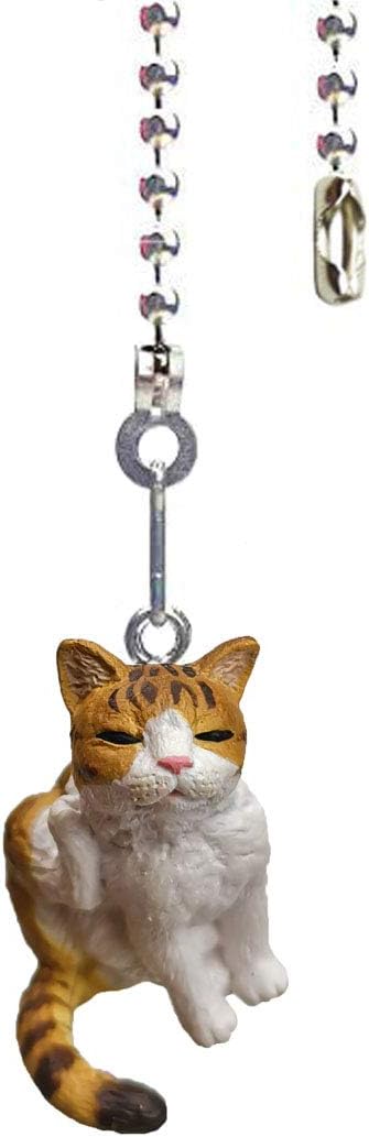 Hyamass Cat Charm Pendant Ceiling Fan Danglers Fan Pulls Chain Extender with Ball Chain Connector （Nickel）