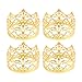 Fasmov 4 Pcs Mini Prinrcess Gold Crown Cake Topper for Wedding Birthday Party Cake Decoration (Gold)