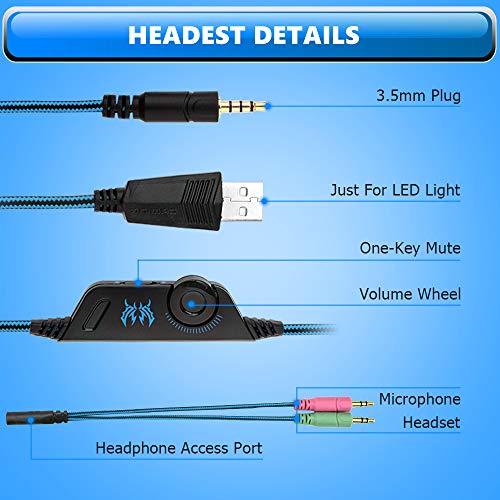 image for PS4 Headset, INSMART Gaming Headsets for Xbox One, PC, Enhanced Surrou