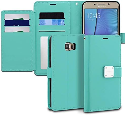 Galaxy Note 5 Case, ModeBlu [Mode Diary Series] [Mint] Wallet Case ID Credit Card Cash Slots Premium Synthetic Leather [Stand View] for Samsung Galaxy Note 5