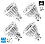 Hyperikon MR16 GU10, LED 7W (50W equivalent), 380 lumen, 2300K (Amber Glow), CRI 90+, 120 Volt, 40° Beam Angle, Dimmable, UL-listed and ENERGY STAR Qualified - (Pack of 4)