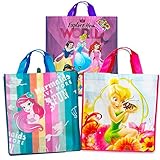 Disney Princess Tote Bags Value Pack -- 3 Reusable Tote Party Bags (Featuring Cinderella, Belle, Ariel and More)