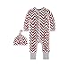 Burt's Bees Baby Baby Girl's Romper Jumpsuit, 100% Organic Cotton One-Piece Coverall, Cranberry Chevron, 6-9 Months