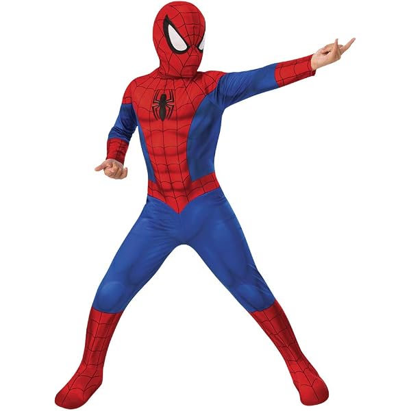 Disfraz De Spider Para Niños Y Niñas – Mono Y Máscara De Poliéster Elástico – Talla 120 Cm – Ideal Para Halloween, Carnaval Y Fiestas De Cumpleaños