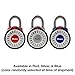 Master Lock Padlock, Standard Dial Combination Lock with Magnification Lens, 2-1/8 in. Wide, Assorted Colors, 1588D