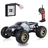 GPTOYS S911 33MPH 2.4GHz 2WD Off Road Waterproof Monster RC Truck, 1/12 Scale - Blue (3rd Version)