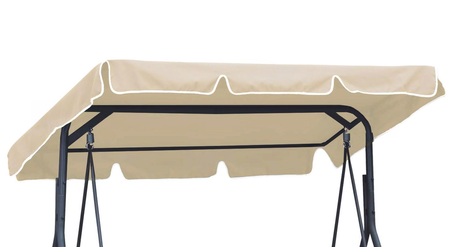 Universal coloured replacement canopy for Garden Swing Cover 3 seater size 115 x 188 cm Patio Hammock Cover Top Garden Outdoor Beige [101]