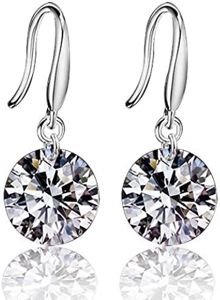Stud Earrings,kaifongfu Elegant Fashion Silver Women Crystal Rhinestone Ear Earrings (Silver)
