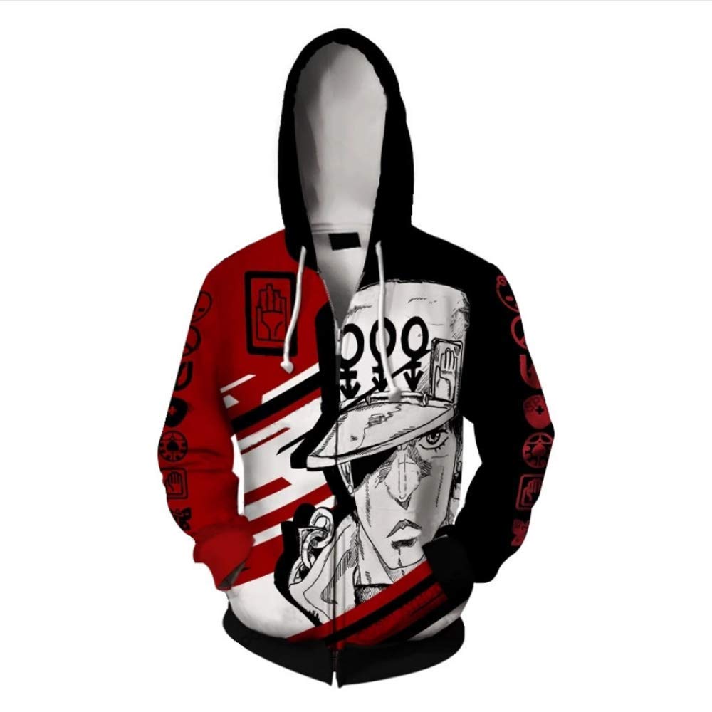 Himart JoJo's Bizarre Adventure Jotaro Kujo Hooded Sweater Printed Kujo Jotaro Coat Jacket Hoodie
