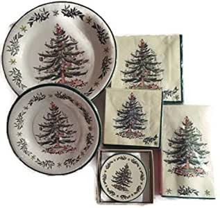 Amazon.com: Bundle CR Gibson Spode Christmas Tree Dinner Plates