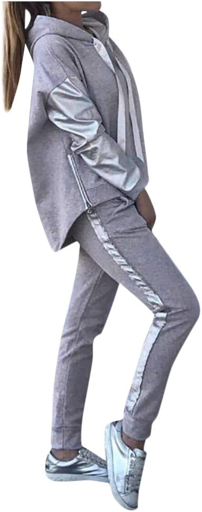 Amazon セットアップ レディース ジャージ Gupand 2点セット レディース ロングパンツ ジャージ セットアップ 体型カバー 2点セット 可愛い 長袖 Tシャツ パンツ セット ゆったり 大きいサイズ ジャージ 部屋着 パジャマ ルームウェアセット 通販