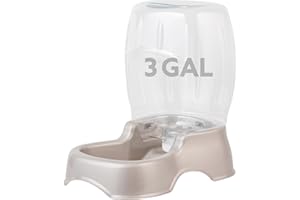 Petmate Pet Cafe Cat and Dog Water Dispenser - Water Bowl for Cats and Dogs, USA Made, 3 GAL, Pearl Tan