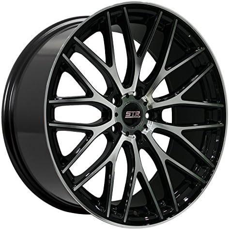 STR RACING STR615 Black Wheel with Machine Face (19x8.5"/5x114.3mm, +35mm offset)