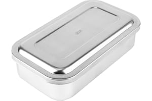 Baluue Stainless Steel Instruments Trays Organizer Holder with Lid Plate Trays Boxs, Sterilized Metal Box Organizer for Medical Lab Instrument Supplies 8 Inch