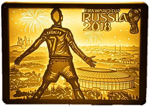 Kin Leung Cristiano Ronaldo 3D Paper Carving LED Lamp (Remote Control Version)