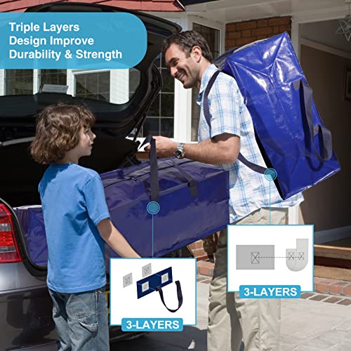 6 Pack Moving Bags Heavy Duty Extra Large with Reinforced Handles