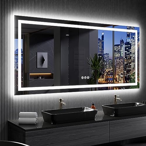 LOAAO LED Bathroom Mirror Anti-Fog Dimmable
