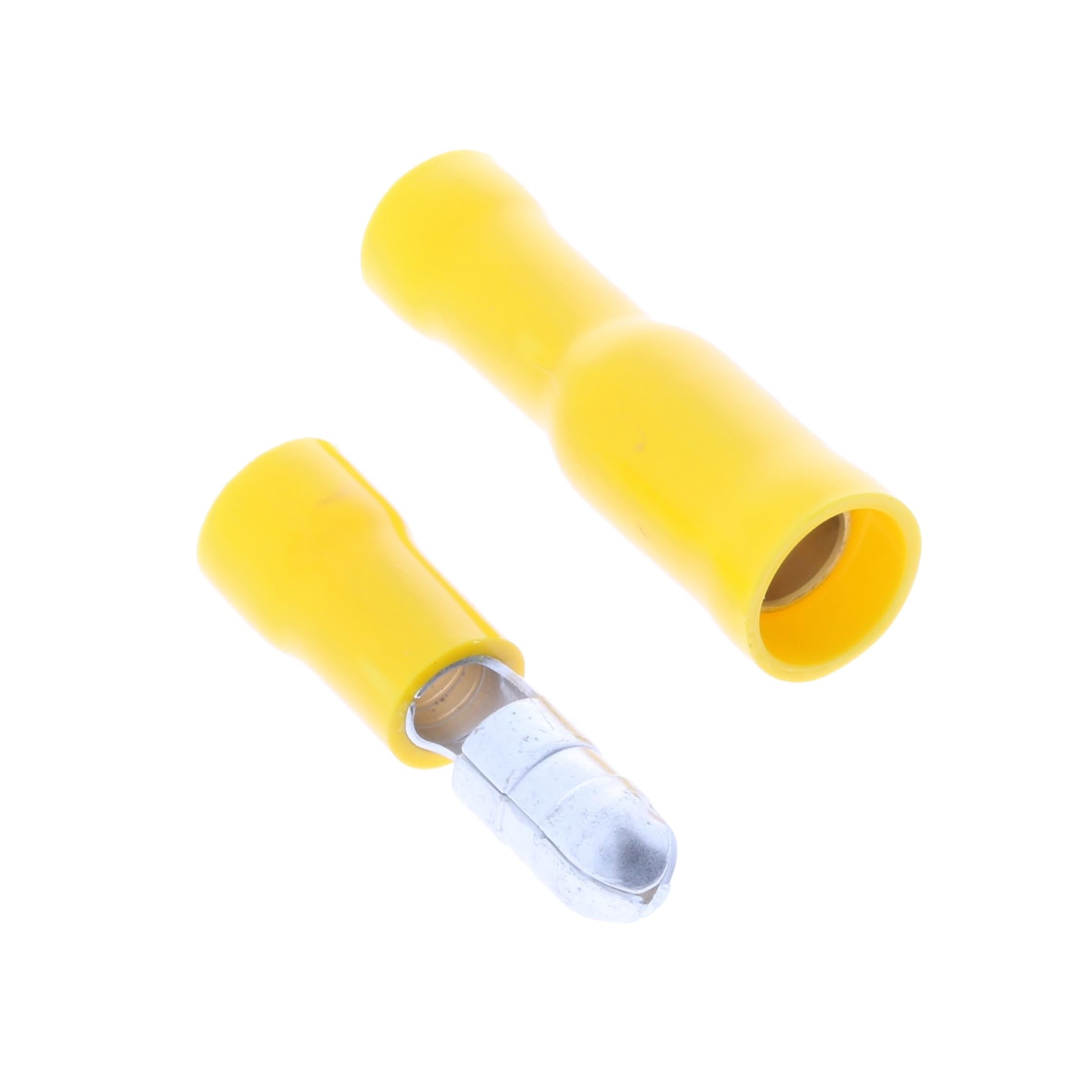 227s 100x Bullet Connector Insulated Crimp Terminals for Electrical & Audio Wiring, Cables or Wire - 50x Female and 50 x Male (Yellow 5mm Bullet Diameter (2.5 mm² to 6 mm²))